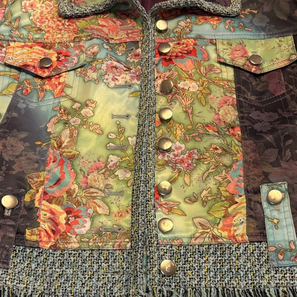 Bohemian Women's Floral Blazer with Tweed NWOT Size 6 - Picture 5 of 14
